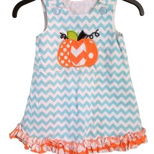 Lolly Wolly Boutique Girls 🎃 Pumpkin Fall Thanksgiving Dress size 3